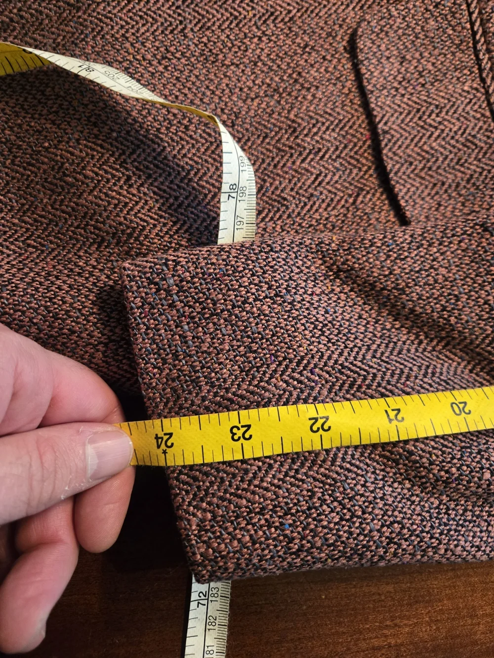 Bachrach Rust-Tone Herringbone Sport Coat Blazer Pure Silk